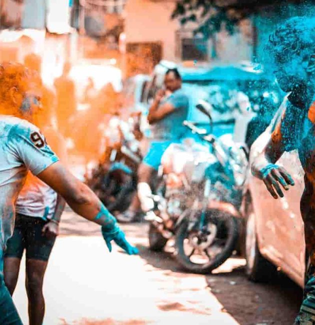 holi color stain